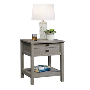 English Elm Night Stand - Versatile Brown Finish With Storage Drawer And Open Shelf For Bedroom Essentials B356P402748
