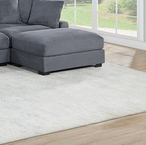 English Elm Living Room Corduroy Cocktail Ottoman with Wood Legs for Modern Sectional Seating B011P211061