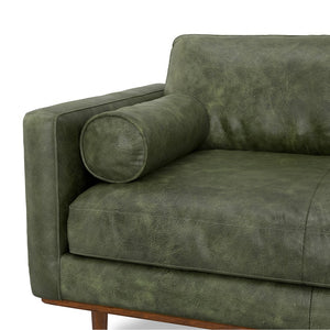 English Elm Morrison 72-Inch Sofa: Handcrafted Moss Green Leather Loveseat For Cozy Mid-Century Living Spaces B136P364279