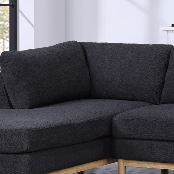 English Elm Helena Sherpa U-shaped Sectional with Double Chaise and Wood Trim for Family Rooms B2749S00218