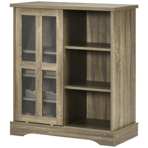 English Elm Homcom 36" Stylish Buffet Cabinet With Sliding Glass Door, Wine Storage & Modern Design For Home Use W2225P217397
