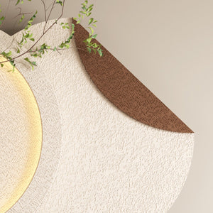 English Elm Adjustable Led Sandstone Double Disc Wall Sculpture with Botanicals for Living Room W2700P389345