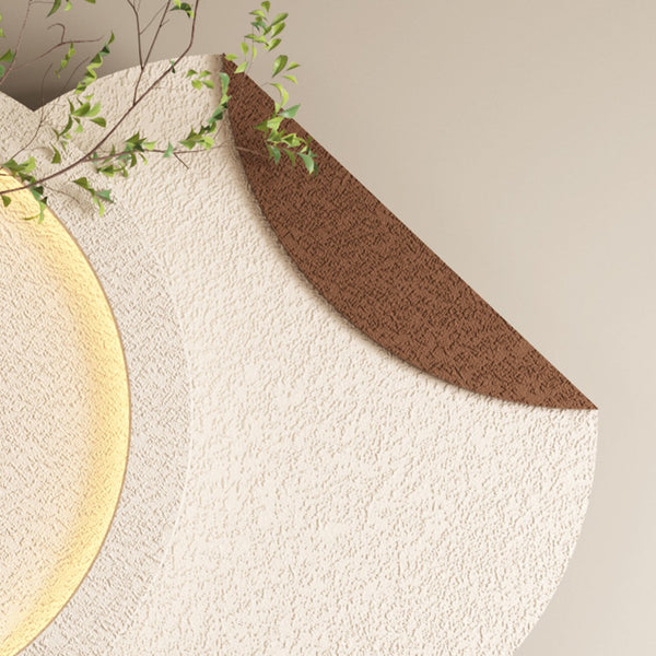 English Elm Adjustable Led Sandstone Double Disc Wall Sculpture with Botanicals for Living Room W2700P389345