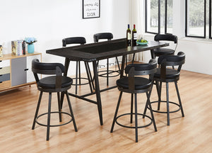 English Elm 2pc Pub Height Swivel Counter Stools with Padded Seats & Backs, 360° Rotation, 21"W x 37"H B011P405688