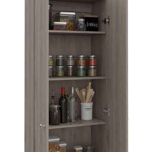 English Elm Virginia Double Door Storage Cabinet with 5 Shelves – Space-Saving Kitchen, Garage & Mudroom Organizer, Modern Design B128P148832