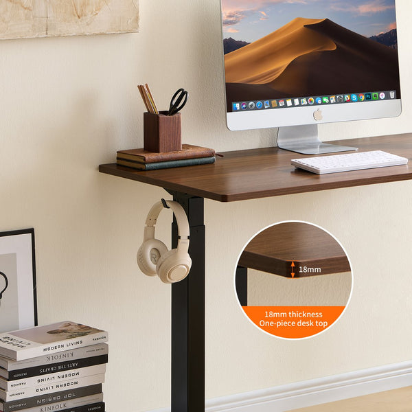 English Elm Electric Sit Stand Desk with Seamless One Piece Top and Industrial Steel Frame W1769P345628