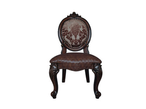 English Elm Versailles Formal Dining Side Chairs Set of 2 Pu Leather Nailhead Scrolled Wood B2726P433398