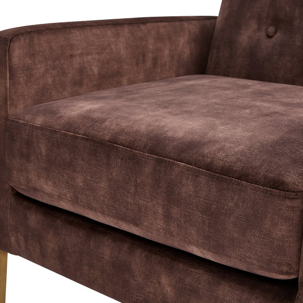 English Elm Matson Tufted Back Accent Chair with Plush Foam, Coil Spring Support, Textured Polyester Upholstery Espresso B050P390602