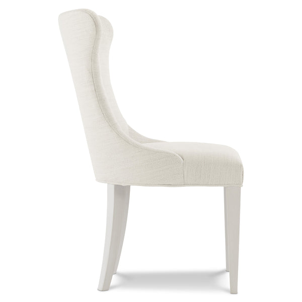 Bernhardt Bernhardt Silhouette Side Chair With Hourglass Tufted Back, Eggshell Finish, Sculptural Glamour Chair 307549
