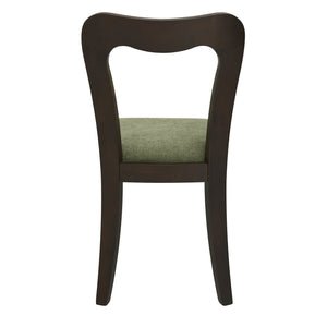 English Elm Christopher Knight Home® - Dining Chair Modern Set of 2 with Rounded Back and Upholstered Seat on Durable Rubberwood Frame Dark Brown,Green N771P254007L