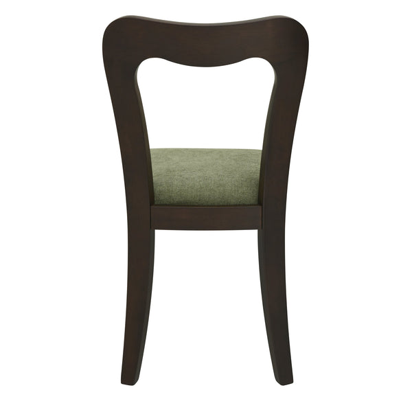 English Elm Christopher Knight Home® - Dining Chair Modern Set of 2 with Rounded Back and Upholstered Seat on Durable Rubberwood Frame Dark Brown,Green N771P254007L