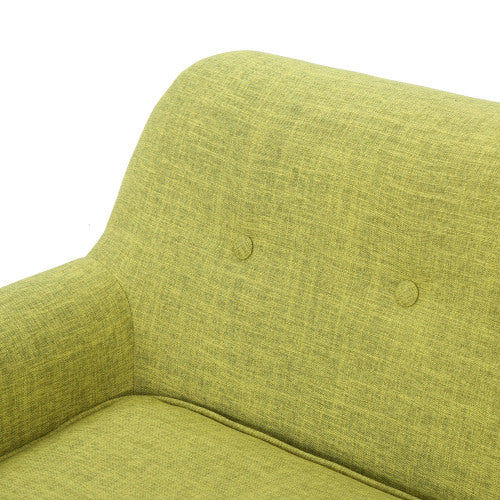 English Elm Christopher Knight Home® - Love mid-century two-seater loveseat with button-tufting, rolled arms, plush fabric and tapered legs Pale Green N771P202672L