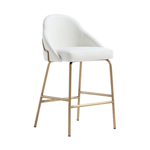 English Elm Gracie Metal Upholstered Counter Stool - Chic White And Gold Design For Modern Kitchens & Bars B365P397973