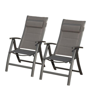 English Elm Patio Folding Chairs Set Of 2 - Lightweight, Ergonomic, Padded Textilene For Ultimate Outdoor Comfort W1859P321619-GIGA