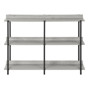 English Elm Accent Console Table: Sleek Grey Laminate & Black Metal, Perfect For Narrow Spaces & Modern Decor B2710P218988