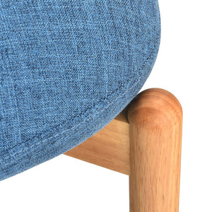 English Elm Modern Linen Upholstered Dining Chair Set Solid Wood Cross Base Removable Back Blue T3623P466012