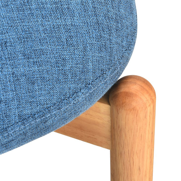 English Elm Modern Linen Upholstered Dining Chair Set Solid Wood Cross Base Removable Back Blue T3623P466012