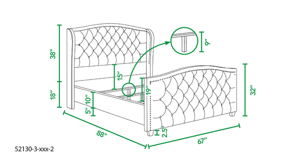 English Elm Jennifer Taylor Home - Marcella Upholstered Shelter Headboard Bed Set - Queen Size In Elegant Silver Grey Polyester Finish B2719P238216