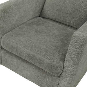 English Elm Sutton Ultra-Soft Gray Swivel Barrel Chair with Pocket Coil Seat, Reversible Cushions, Stain-Resist B050P322585