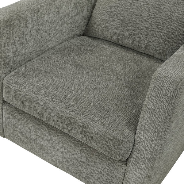 English Elm Sutton Ultra-Soft Gray Swivel Barrel Chair with Pocket Coil Seat, Reversible Cushions, Stain-Resist B050P322585