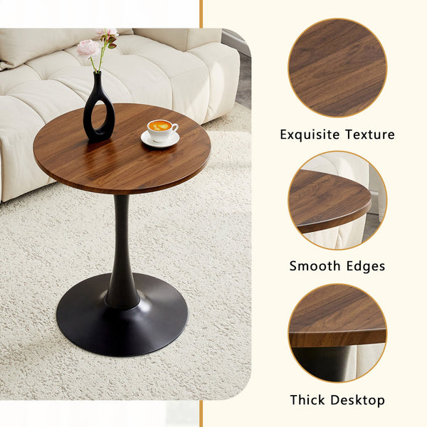 English Elm Round Faux Marble Tulip Dining Table Mid Century Pedestal Base for Compact Kitchens Walnut W2920P395713