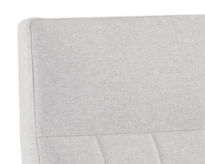 Sunpan Coelho Lounge Chair - Stylish Mid-Century Comfort with Vertical Tufting and Black Steel Base Light Grey