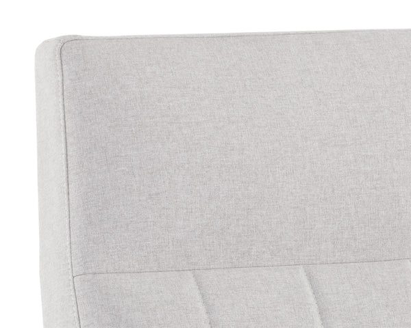 Sunpan Coelho Lounge Chair - Stylish Mid-Century Comfort with Vertical Tufting and Black Steel Base Light Grey