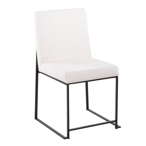 English Elm High Back Fuji Dining Chair Set - Modern Black Steel Frame & Luxurious White Velvet Comfort For Any Space B202P223554