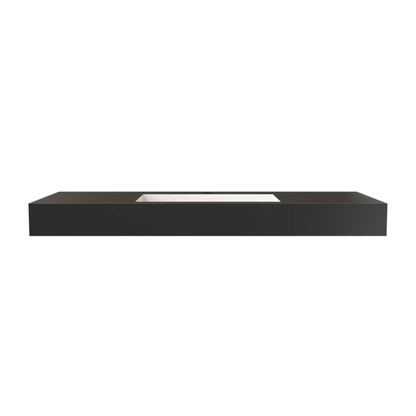 English Elm Inner White Solid Surface Basin with Matte Black Exterior for Modern Bathrooms T3785P491211