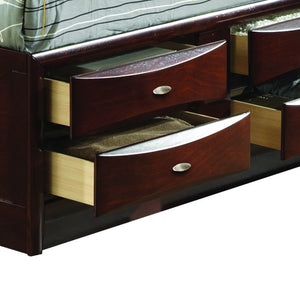 English Elm Ireland Queen Storage Bed Espresso Bookcase Headboard Eight Drawers Bedroom B2726S00584