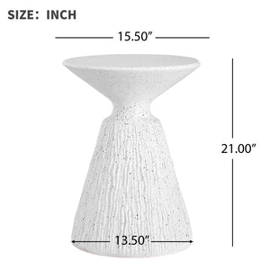 English Elm Outdoor Mgo Speckled Pedestal Side Table Retro Bohemian Accent for Patio or Living Room N765P382571W