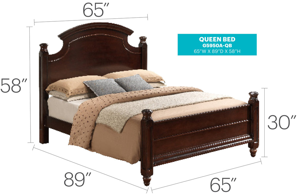 English Elm Summit King Bed with Hand-Carved 4 Posts, Real Wood Veneer Finish on Durable Particleboard Frame Cappuccino 9 L x 83 W x 6 H B078S00432