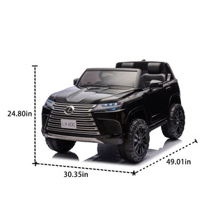 English Elm Licensed Lexus Lx600 24v Two Seater Kids Ride on Suv with Remote and Suspension Black W1578P339061