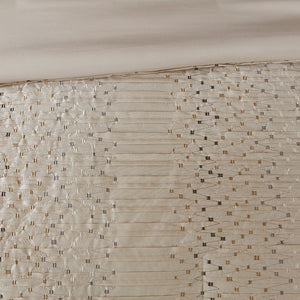 English Elm 8 Piece Comforter Set For California King Bed - Luxurious Faux Silk & Embroidered Geometric Design B03597013