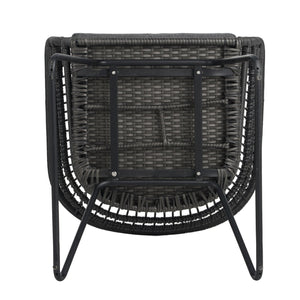 English Elm Christopher Knight Home® - TERRY Rattan Patio Chair Set (2) with Cushions, Gray Iron Frame, 300 lb Capacity, Quick Assembly N762P240844E