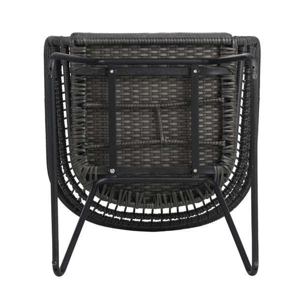 English Elm Christopher Knight Home® - TERRY Rattan Patio Chair Set (2) with Cushions, Gray Iron Frame, 300 lb Capacity, Quick Assembly N762P240844E
