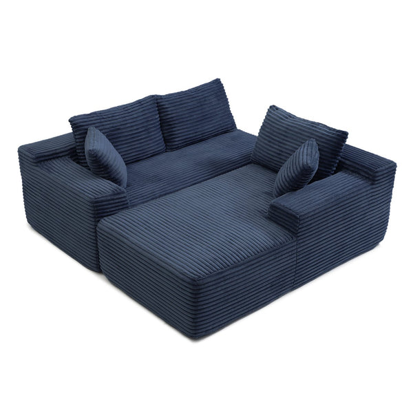 English Elm 105'' Modular Cloud Sectional Corduroy L-shape Deep Seat Sofa for Living Room W1117S00332