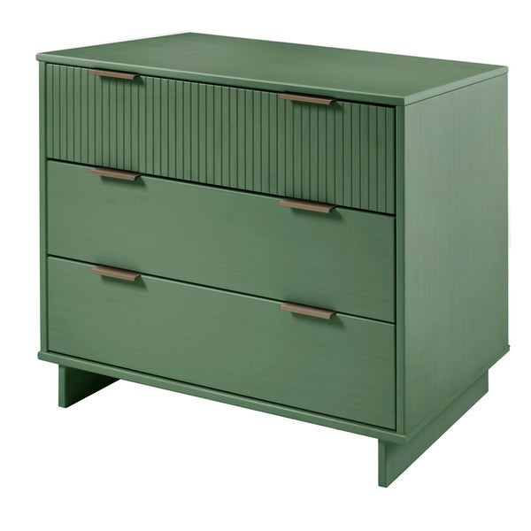 English Elm Granville Sage Green 38" Dresser - Chic 3-Drawer Storage With Gold Accents & Modern Elegance B365S00076