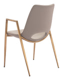 Desi Dining Chair - Set of 2 Beige & Gold 109731 Zuo Modern