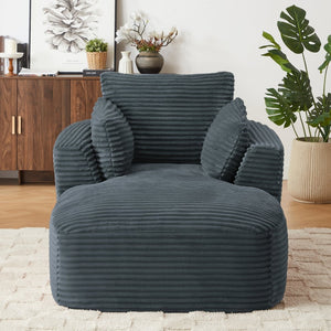 English Elm Oversized Corduroy Chaise Lounge Chair - Modern Sleeper Sofa For Comfort In Living Rooms & Apartments W2339P317970-GIGA