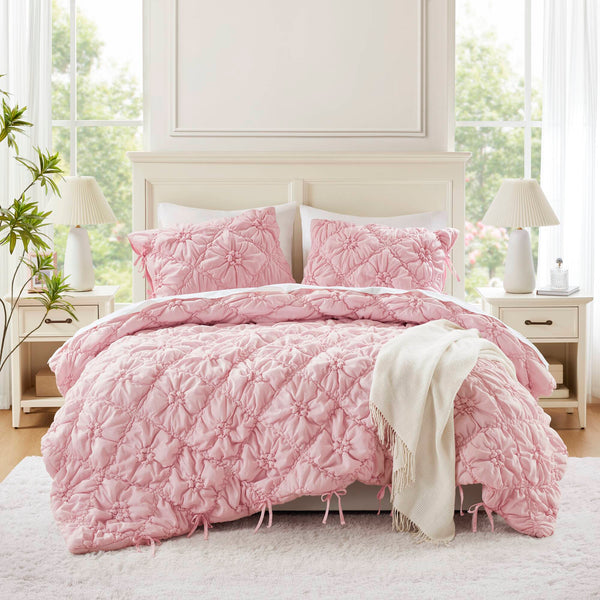 English Elm 3PCS King Comforter Set with Plush Microfiber Fill, Oversized 102"x88" Comforter and Shams Pink 16.93 L x 12.99 W x 7.87 H B035P366524