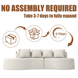 English Elm Modern Half Moon Chenille Sectional Three Seat Curved Sofa for Living Room or Apartment Beige W395P435337