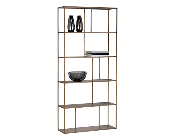 Sunpan Eiffel Bookcase - Stylish Iron Storage Solution for Living Spaces, Office, and Modern Decor Large - 35.5W x 12D x 76.75H