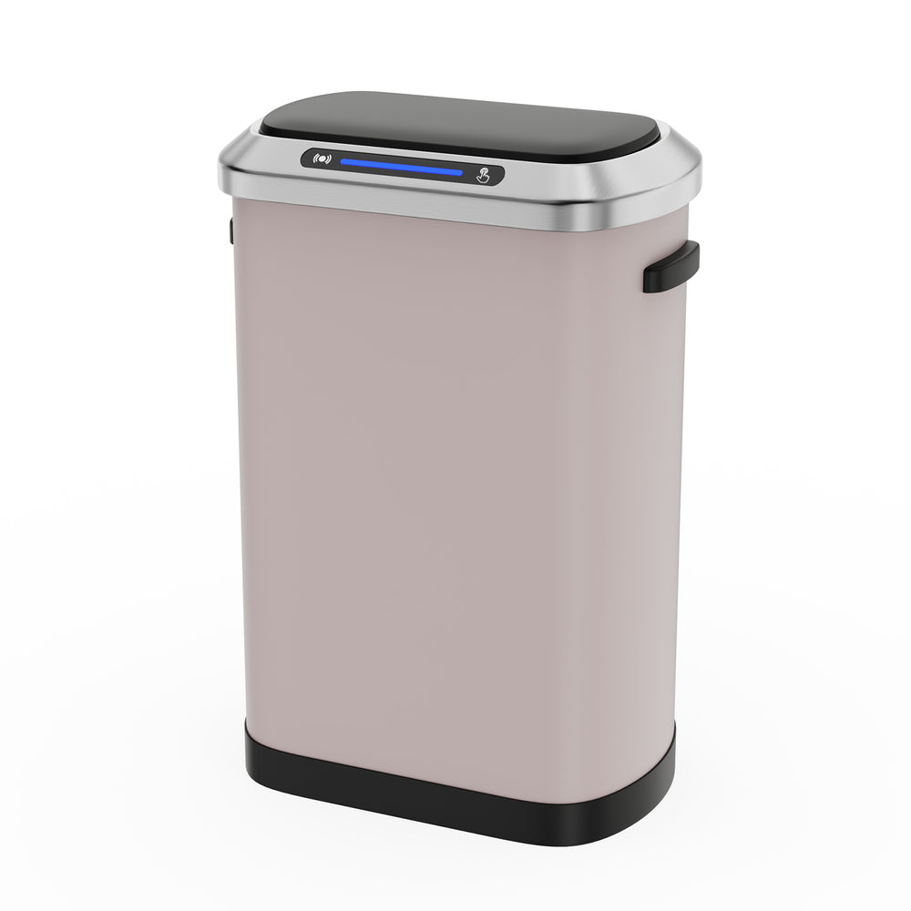English Elm 50L Smart automatic Trash Can with Silent Slow-Close Lid, Motion Sensor, Durable 0.45mm Steel Body Pink W1550P247966