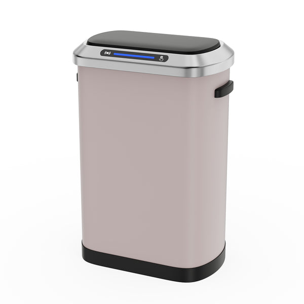 English Elm 50L Smart automatic Trash Can with Silent Slow-Close Lid, Motion Sensor, Durable 0.45mm Steel Body Pink W1550P247966