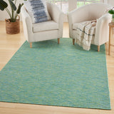 Nourison Practical Solutions PSL01 Machine Made Power-loomed Borderless Design Indoor/Outdoor Modern Outdoor Rug Blue Green, Blue Green 100% Polypropylene 99446939654