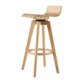 Homelegance By Top-Line Dylan Mid-Century Modern Swivel Wood Stool (Set of 2) Natural Wood