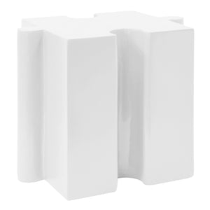 English Elm Christopher Knight Home® - 3-Piece Sculptural Puzzle Table Set - Interlocking Mgo Accent Tables For Indoor & Outdoor Use, White N770PS33132W