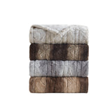 Beautyrest Zuri Glam/Luxury Faux Fur Heated Wrap with Built-in Controller BR54-2784 Brown