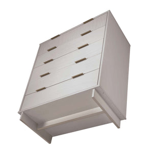 English Elm Granville 38" Light Gray Chest - 5-Drawer Modern Elegance With Gold Handles For Stylish Storage B365S00085